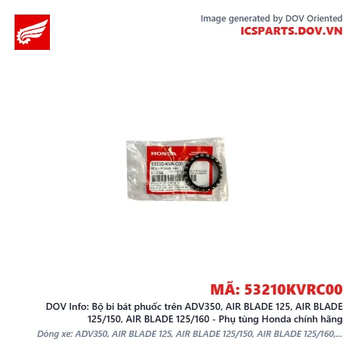 Bộ bi bát phuốc trên ADV350, AIR BLADE 125, AIR BLADE 125/150, AIR BLADE 125/160 - Phụ tùng Honda chính hãng