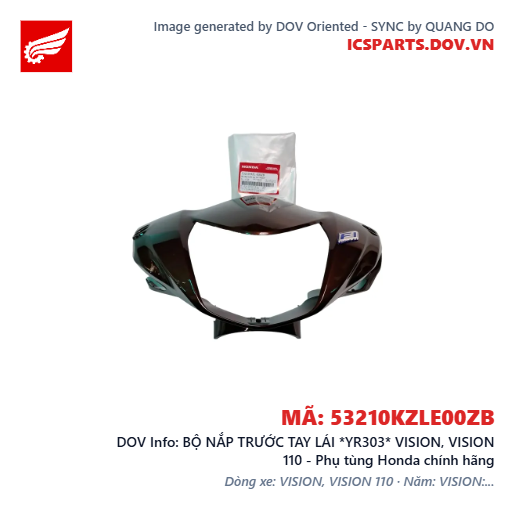 BỘ NẮP TRƯỚC TAY LÁI *YR303* VISION, VISION 110 - Phụ tùng Honda chính hãng