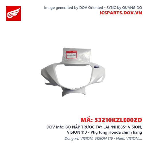 BỘ NẮP TRƯỚC TAY LÁI *NHB35* VISION, VISION 110 - Phụ tùng Honda chính hãng