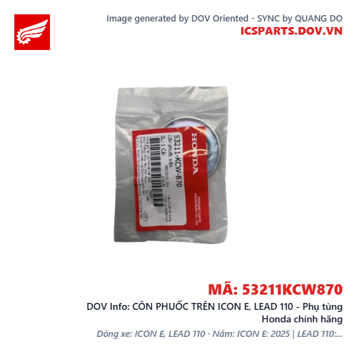 CÔN PHUỐC TRÊN ICON E, LEAD 110 - Phụ tùng Honda chính hãng