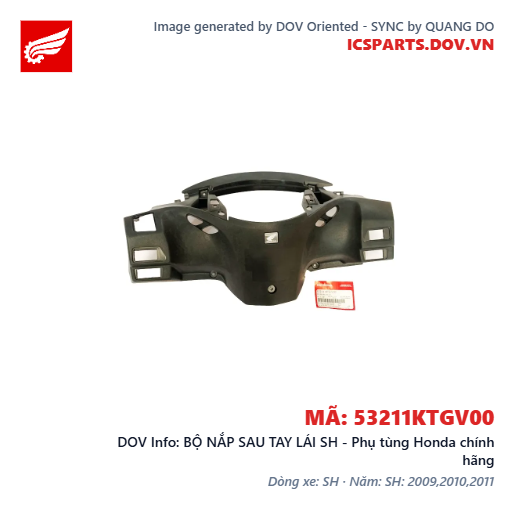 BỘ NẮP SAU TAY LÁI SH - Phụ tùng Honda chính hãng
