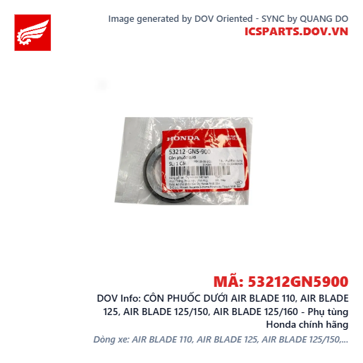 CÔN PHUỐC DƯỚI AIR BLADE 110, AIR BLADE 125, AIR BLADE 125/150, AIR BLADE 125/160 - Phụ tùng Honda chính hãng