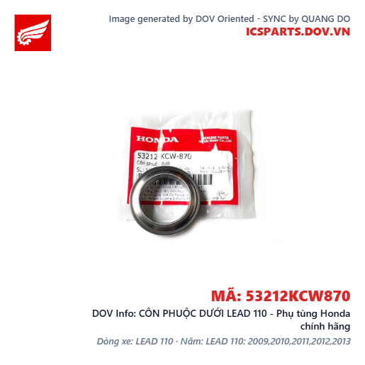CÔN PHUỘC DƯỚI LEAD 110 - Phụ tùng Honda chính hãng