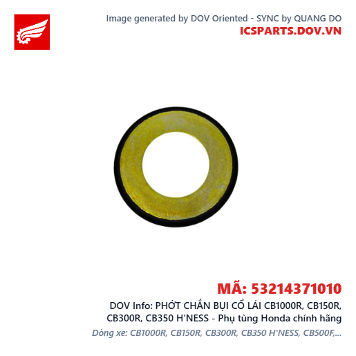 PHỚT CHẮN BỤI CỔ LÁI CB1000R, CB150R, CB300R, CB350 H'NESS - Phụ tùng Honda chính hãng