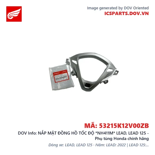 NẮP MẶT ĐỒNG HỒ TỐC ĐỘ *NH411M* LEAD, LEAD 125 - Phụ tùng Honda chính hãng