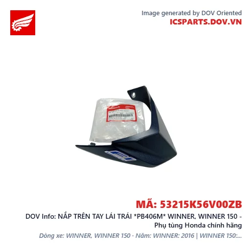 NẮP TRÊN TAY LÁI TRÁI *PB406M* WINNER, WINNER 150 - Phụ tùng Honda chính hãng