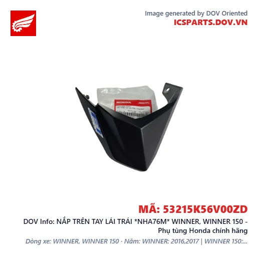 NẮP TRÊN TAY LÁI TRÁI *NHA76M* WINNER, WINNER 150 - Phụ tùng Honda chính hãng