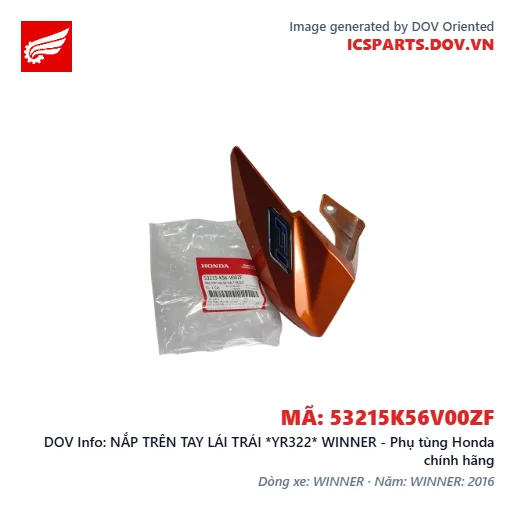 NẮP TRÊN TAY LÁI TRÁI *YR322* WINNER - Phụ tùng Honda chính hãng