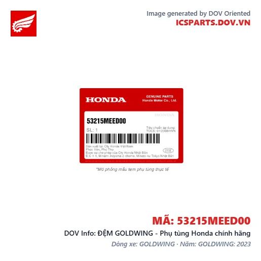 ĐỆM GOLDWING - Phụ tùng Honda chính hãng