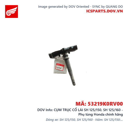 CỤM TRỤC CỔ LÁI SH 125/150, SH 125/160 - Phụ tùng Honda chính hãng