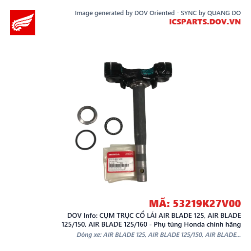 CỤM TRỤC CỔ LÁI AIR BLADE 125, AIR BLADE 125/150, AIR BLADE 125/160 - Phụ tùng Honda chính hãng