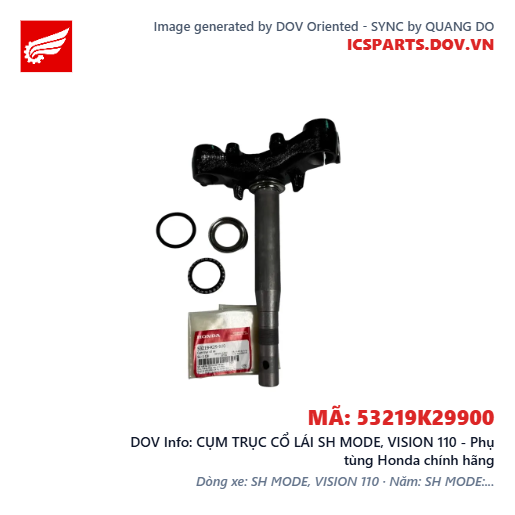 CỤM TRỤC CỔ LÁI SH MODE, VISION 110 - Phụ tùng Honda chính hãng