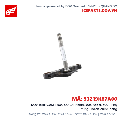 CỤM TRỤC CỔ LÁI REBEL 300, REBEL 500 - Phụ tùng Honda chính hãng