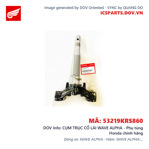 CỤM TRỤC CỔ LÁI WAVE ALPHA - Phụ tùng Honda chính hãng