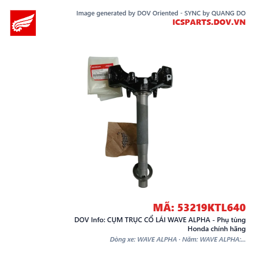 CỤM TRỤC CỔ LÁI WAVE ALPHA - Phụ tùng Honda chính hãng