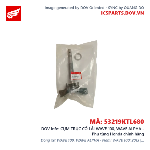 CỤM TRỤC CỔ LÁI WAVE 100, WAVE ALPHA - Phụ tùng Honda chính hãng