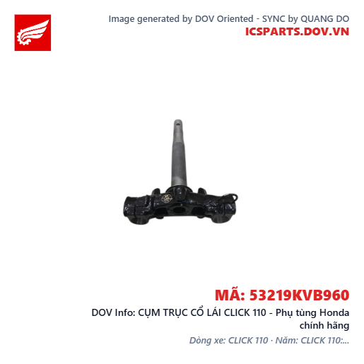 CỤM TRỤC CỔ LÁI CLICK 110 - Phụ tùng Honda chính hãng