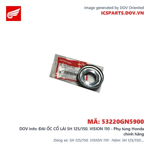 ĐAI ỐC CỔ LÁI SH 125/150, VISION 110 - Phụ tùng Honda chính hãng