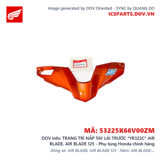 TRANG TRÍ NẮP TAY LÁI TRƯỚC *YR322C* AIR BLADE, AIR BLADE 125 - Phụ tùng Honda chính hãng