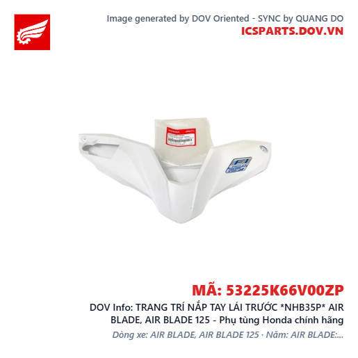 TRANG TRÍ NẮP TAY LÁI TRƯỚC *NHB35P* AIR BLADE, AIR BLADE 125 - Phụ tùng Honda chính hãng