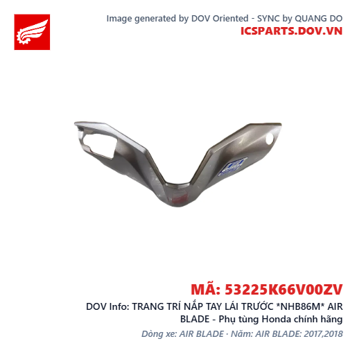 TRANG TRÍ NẮP TAY LÁI TRƯỚC *NHB86M* AIR BLADE - Phụ tùng Honda chính hãng
