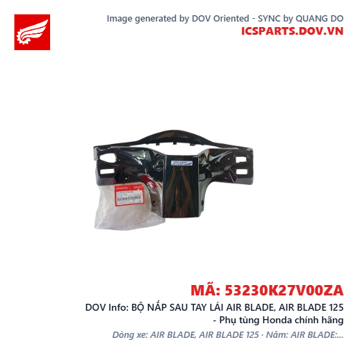 BỘ NẮP SAU TAY LÁI AIR BLADE, AIR BLADE 125 - Phụ tùng Honda chính hãng