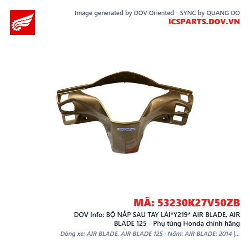 BỘ NẮP SAU TAY LÁI*Y219* AIR BLADE, AIR BLADE 125 - Phụ tùng Honda chính hãng