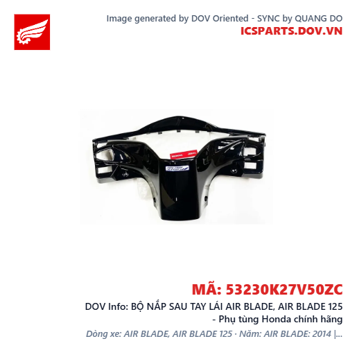BỘ NẮP SAU TAY LÁI AIR BLADE, AIR BLADE 125 - Phụ tùng Honda chính hãng