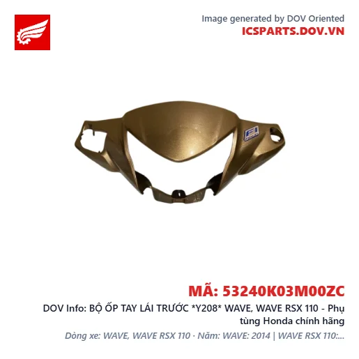 BỘ ỐP TAY LÁI TRƯỚC *Y208* WAVE, WAVE RSX 110 - Phụ tùng Honda chính hãng