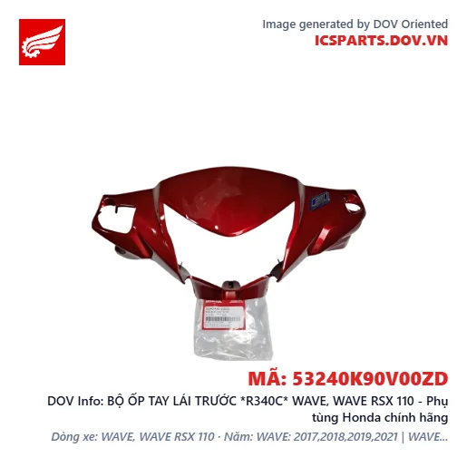 BỘ ỐP TAY LÁI TRƯỚC *R340C* WAVE, WAVE RSX 110 - Phụ tùng Honda chính hãng