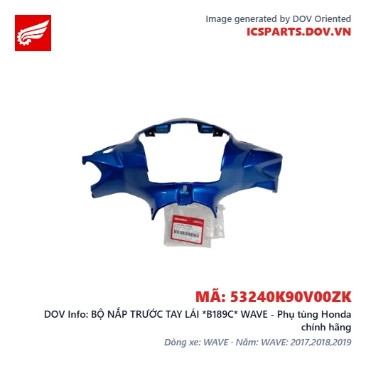 BỘ NẮP TRƯỚC TAY LÁI *B189C* WAVE - Phụ tùng Honda chính hãng
