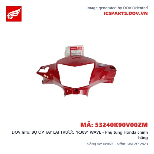 BỘ ỐP TAY LÁI TRƯỚC *R389* WAVE - Phụ tùng Honda chính hãng