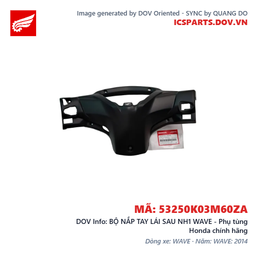BỘ NẮP TAY LÁI SAU NH1 WAVE - Phụ tùng Honda chính hãng