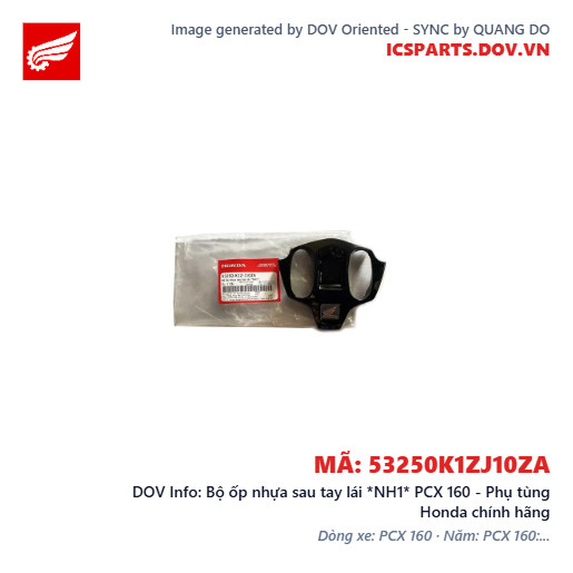 Bộ ốp nhựa sau tay lái *NH1* PCX 160 - Phụ tùng Honda chính hãng