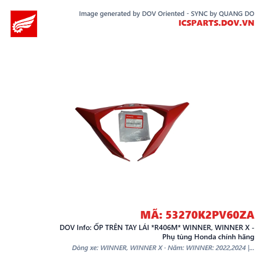 ỐP TRÊN TAY LÁI *R406M* WINNER, WINNER X - Phụ tùng Honda chính hãng