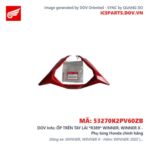 ỐP TRÊN TAY LÁI *R389* WINNER, WINNER X - Phụ tùng Honda chính hãng