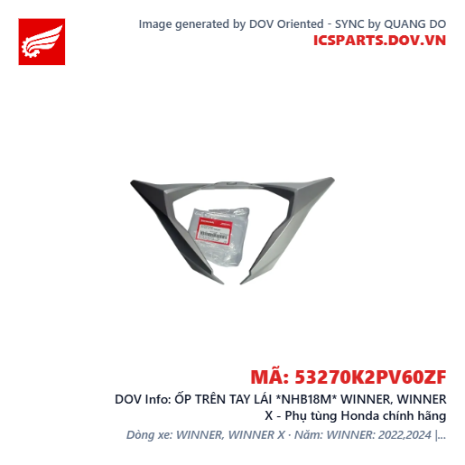 ỐP TRÊN TAY LÁI *NHB18M* WINNER, WINNER X - Phụ tùng Honda chính hãng