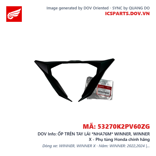 ỐP TRÊN TAY LÁI *NHA76M* WINNER, WINNER X - Phụ tùng Honda chính hãng