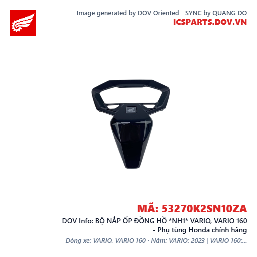 BỘ NẮP ỐP ĐỒNG HỒ *NH1* VARIO, VARIO 160 - Phụ tùng Honda chính hãng