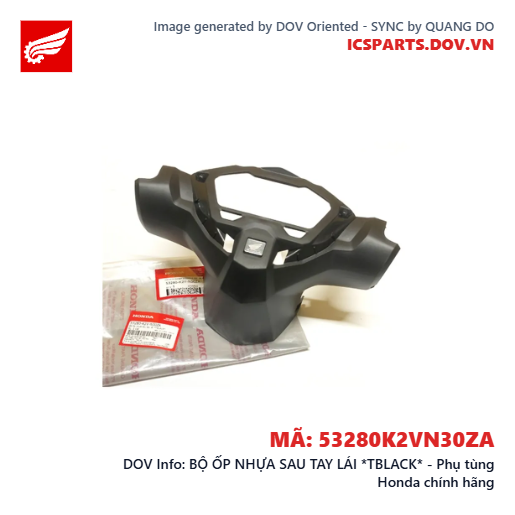 BỘ ỐP NHỰA SAU TAY LÁI *TBLACK* - Phụ tùng Honda chính hãng