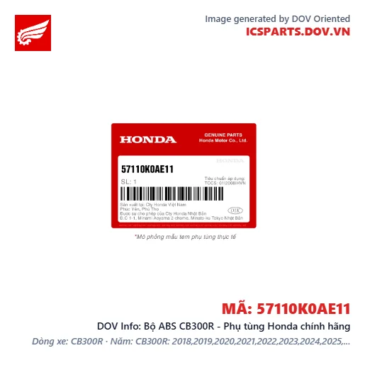 Bộ ABS CB300R - Phụ tùng Honda chính hãng