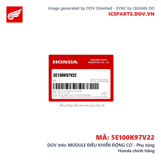 MODULE ĐIỀU KHIỂN ĐỘNG CƠ - Phụ tùng Honda chính hãng