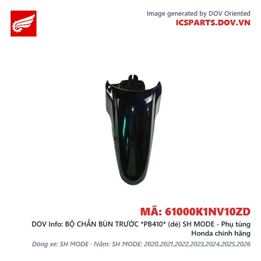 BỘ CHẮN BÙN TRƯỚC *PB410* (dè) SH MODE - Phụ tùng Honda chính hãng