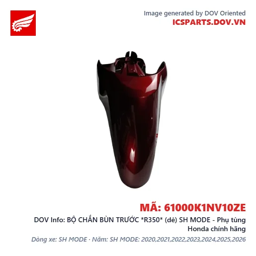 BỘ CHẮN BÙN TRƯỚC *R350* (dè) SH MODE - Phụ tùng Honda chính hãng