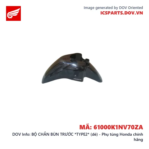 BỘ CHẮN BÙN TRƯỚC *TYPE2* (dè) - Phụ tùng Honda chính hãng