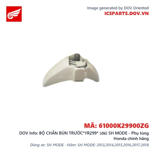 BỘ CHẮN BÙN TRƯỚC*YR299* (dè) SH MODE - Phụ tùng Honda chính hãng