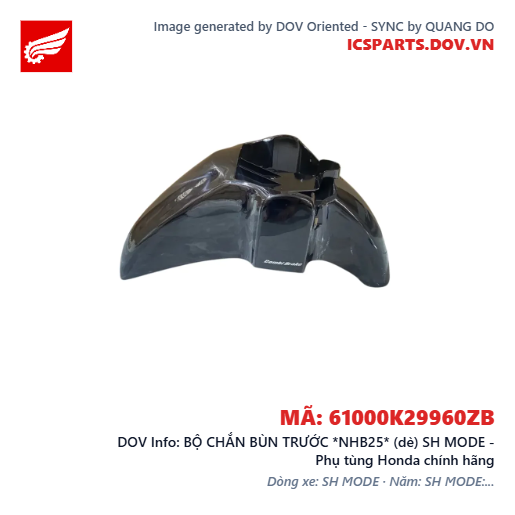 BỘ CHẮN BÙN TRƯỚC *NHB25* (dè) SH MODE - Phụ tùng Honda chính hãng