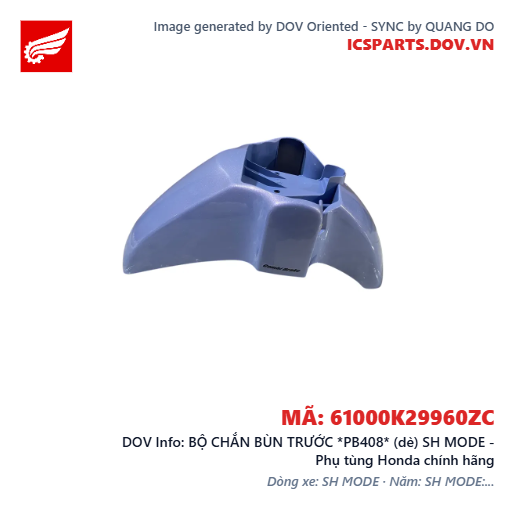 BỘ CHẮN BÙN TRƯỚC *PB408* (dè) SH MODE - Phụ tùng Honda chính hãng