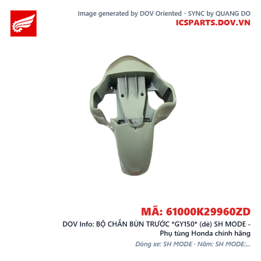 BỘ CHẮN BÙN TRƯỚC *GY150* (dè) SH MODE - Phụ tùng Honda chính hãng