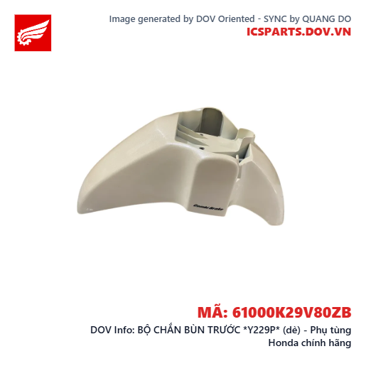 BỘ CHẮN BÙN TRƯỚC *Y229P* (dè) - Phụ tùng Honda chính hãng